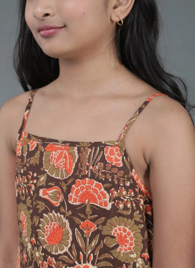 AKS Floral Printed Kurta and Sharara Set for Girls