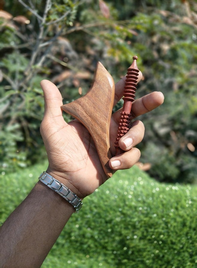 أيه أتش سي أس AHCS Wood Handicraft مخروط تدليك مثلثي الشكل، عصا تدليك خشبية، لوح غوا شا، عصا وخز بالإبر، شكل طائر، مسارات الوخز بالإبر - Image 1