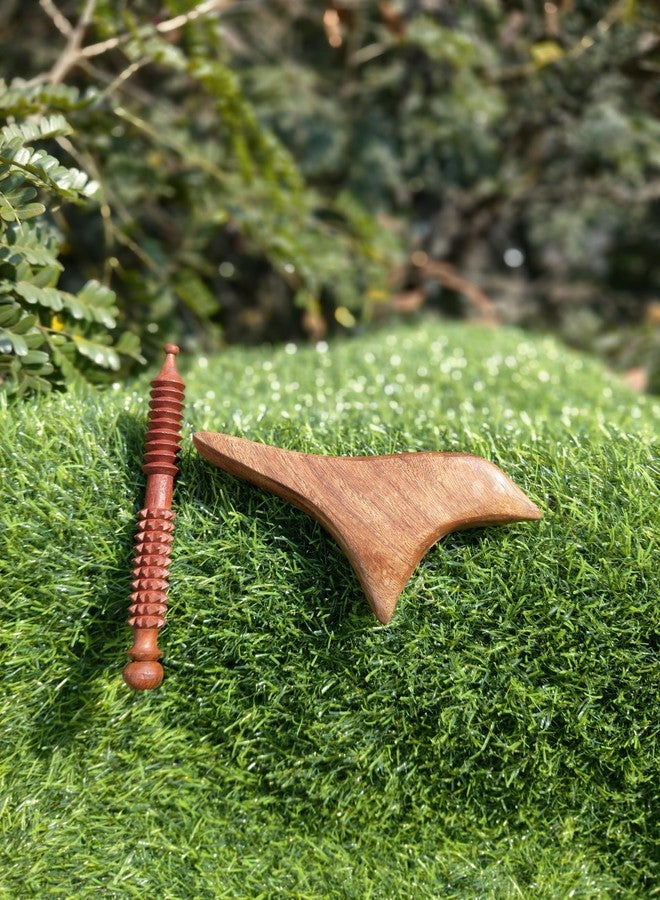 أيه أتش سي أس AHCS Wood Handicraft مخروط تدليك مثلثي الشكل، عصا تدليك خشبية، لوح غوا شا، عصا وخز بالإبر، شكل طائر، مسارات الوخز بالإبر - Image 4