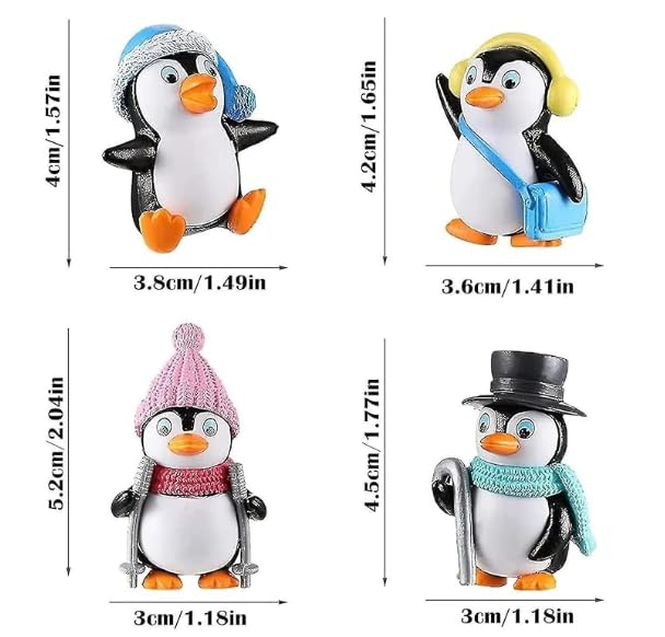 PICKARTME Penguin Miniature Set for Unique Gift Home DecorChristmas Bedroom Living Room Office Restaurant Decor Car Dashboard Figurines Items Resin 4 - Image 2