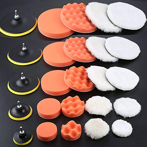 DIY Crafts 5" Inch, 6 Pcs Kit, 12 Pieces Kit Mini Buffing Polishing Detail Polisher Pads Use On Rotary Tools, Drill, Polisher Tool for Tight Area Detailing Polishing (5" Inch, 6 Pcs Kit) - Image 1