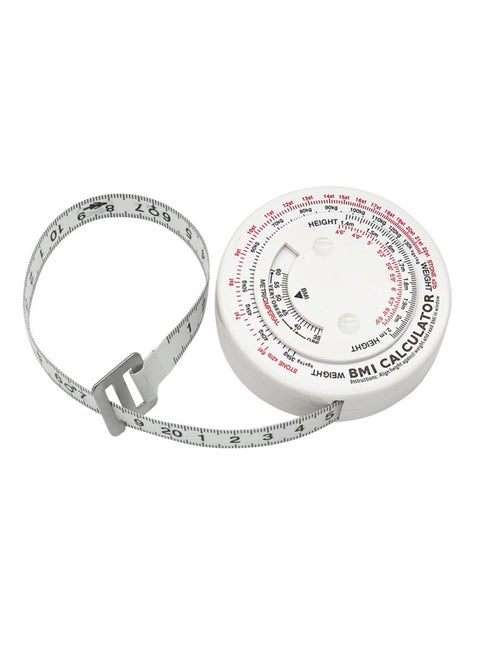 Bmi Measuring Tape, Bmi Wheel Calculator Body Mass Index Calculator, Body Tape Measure for Body Waist Weight Health Accurate Measurement (White)