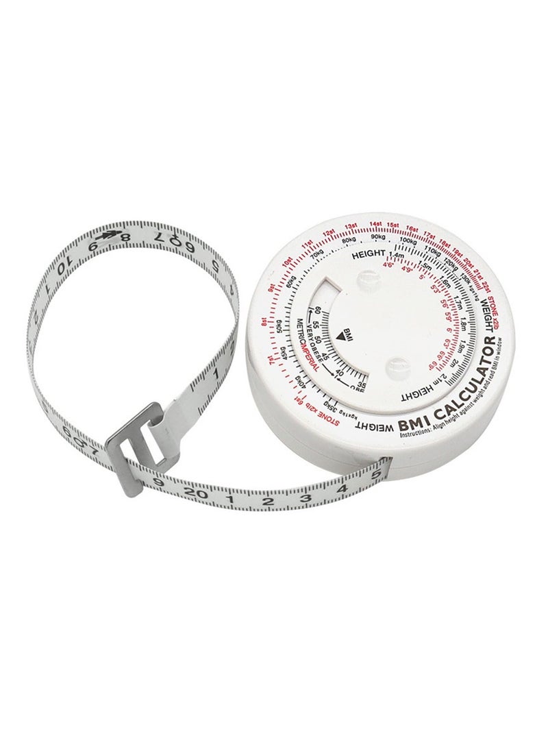 sokany - Bmi Measuring Tape, Bmi Wheel Calculator Body Mass Index Calculator, Body Tape Measure for Body Waist Weight Health Accurate Measurement (White) - Image 1