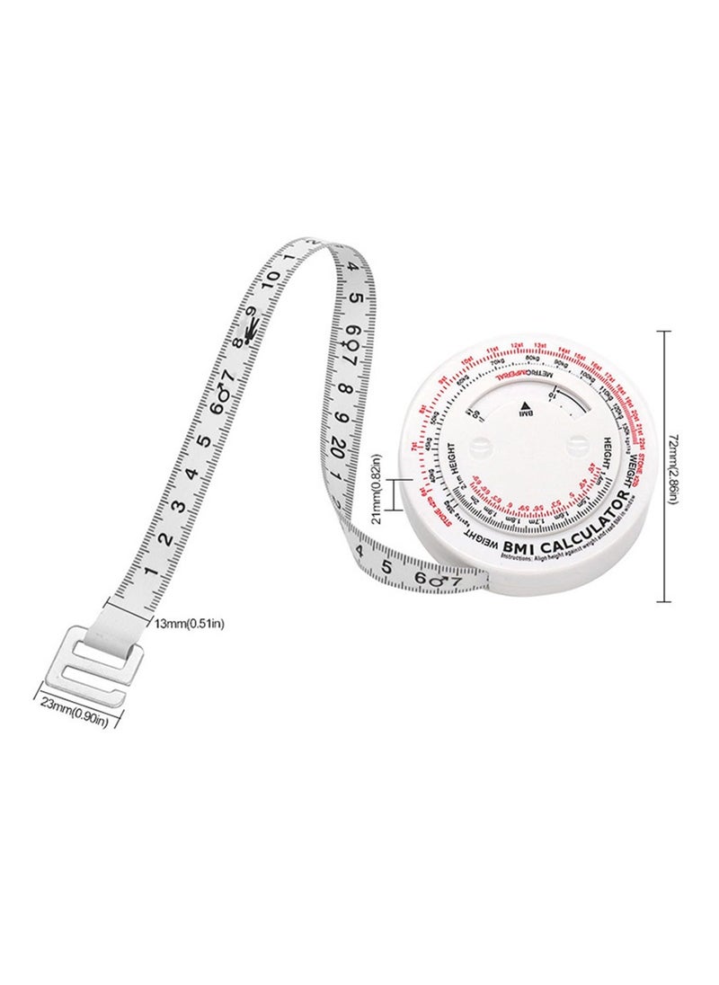 sokany - Bmi Measuring Tape, Bmi Wheel Calculator Body Mass Index Calculator, Body Tape Measure for Body Waist Weight Health Accurate Measurement (White) - Image 1