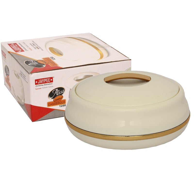 JAYPEE PLUS JAYPEE Alisa Neo 1250ml Insulated Inner Stainless Steel Casserole BPA Free Food Grade Easy to Carry Easy to Store Ideal for Chapatti Casserole for roti Best for Gifting Purpose Golden - Image 4