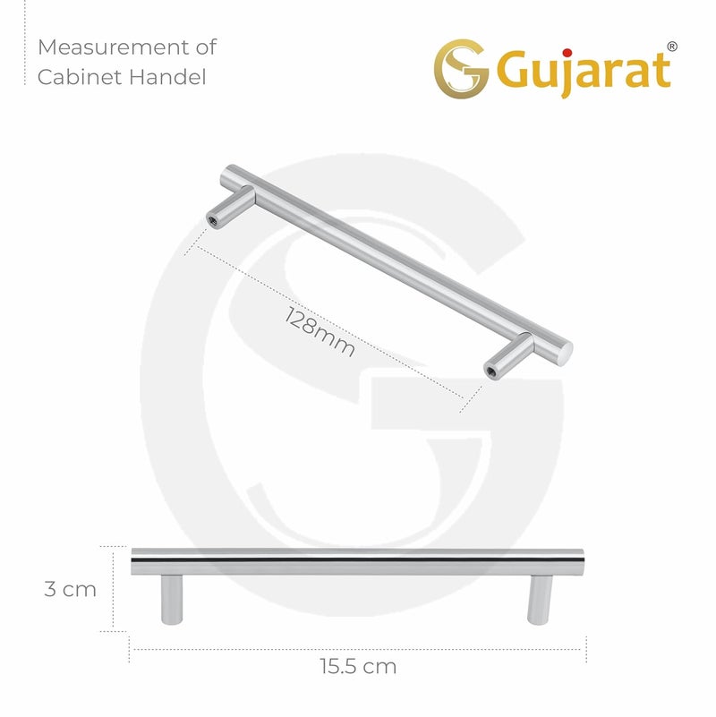 GS Gujarat GS Gujarat Premium Chrome Finish Kitchen Cabinet HandlesDoor PullsDrawer Cabinet Handles 4Inch Pack of 10  - Image 3