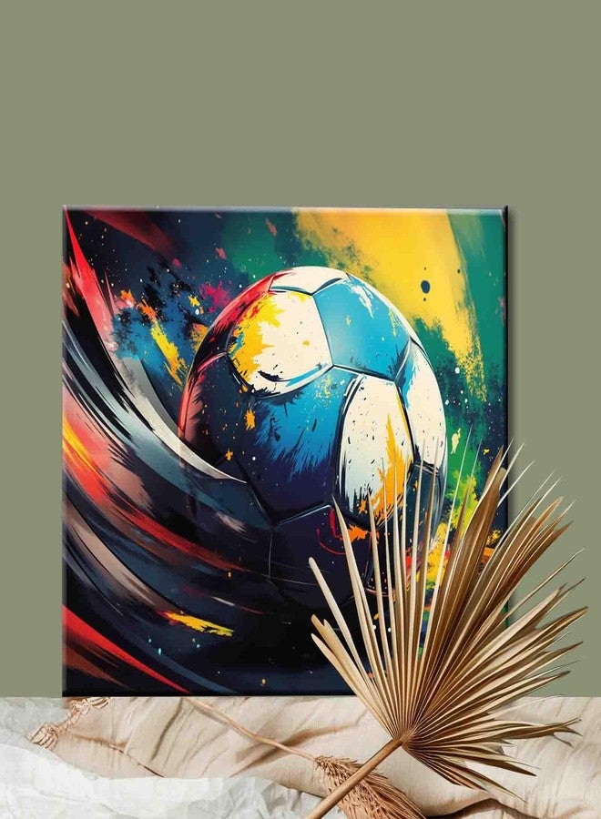 Aihonmin DIY Paint by Numbers,Colorful Soccer,Canvas Oil Painting Kit for Kids & Adults,16X20 inch Drawing Paintwork Acrylic Pigment,for Boys Room Wall Decor Sports Decor for Boys Bedroom Frameless - Image 2