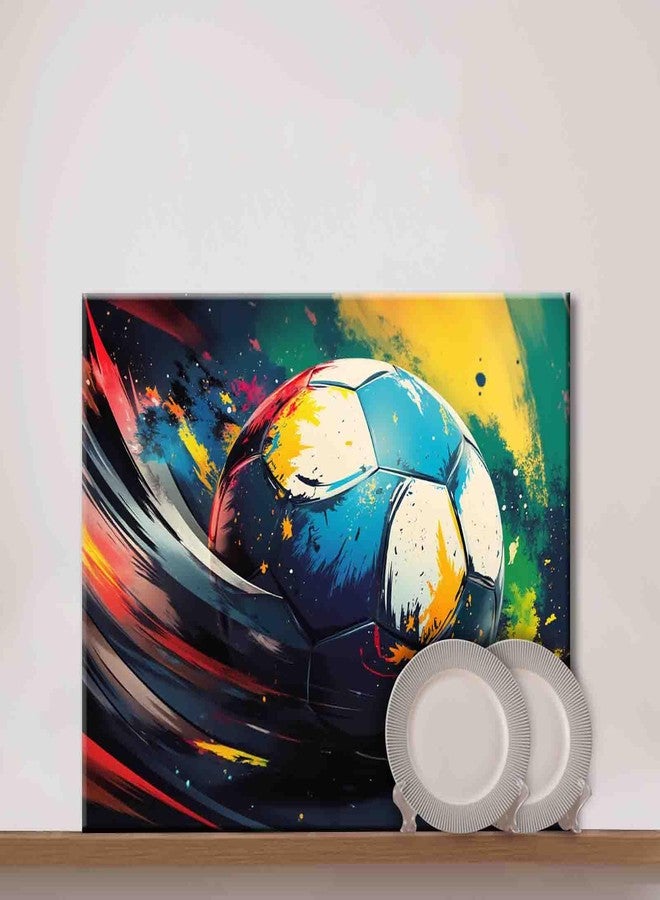 Aihonmin DIY Paint by Numbers,Colorful Soccer,Canvas Oil Painting Kit for Kids & Adults,16X20 inch Drawing Paintwork Acrylic Pigment,for Boys Room Wall Decor Sports Decor for Boys Bedroom Frameless - Image 3