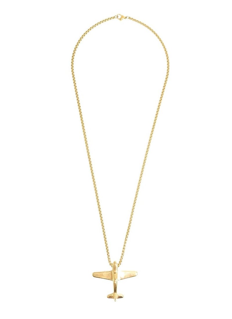 Fashion & Lifestyle - Airplane Stainless Steel Gold Color - Image 1