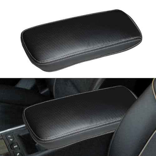 INTGET Center Console Arm Rest Cover for Chevy Impala Accessories 2014-2020 Carbon Fiber with Thin Pad Middle Console Lid Cover for Chevrolet Impala Car Accessories 2014 2015 2016 2017 2018 2019 2020 - Image 1