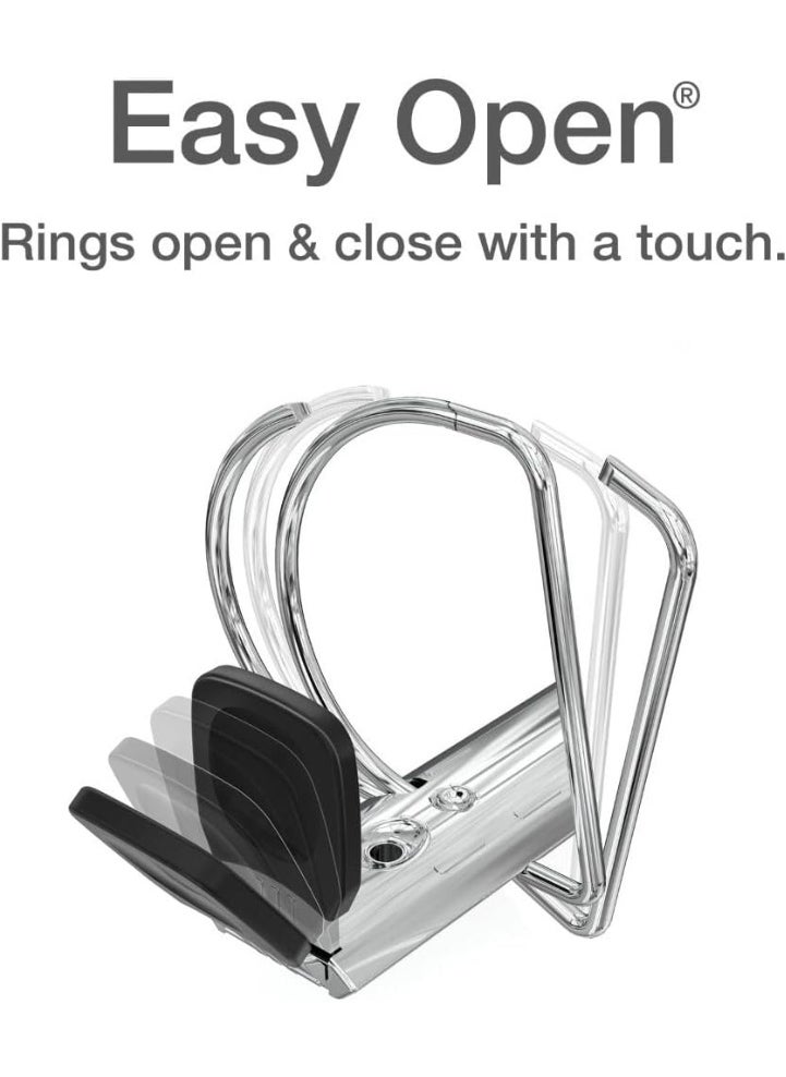 Cardinal Cardinal 3 Ring Binder, 1.5 Inch Premier Easy Open Binder, ONE-TOUCH Locking Slant-D Rings, 400-Sheet Capacity, ClearVue Cover, PVC-Free, Black (10311)  - Image 4