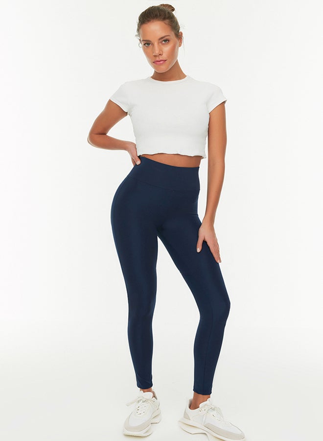 trendyol Navy Blue Push-Up Full Length Knitted Sports Leggings TWOAW21TA0030  - Image 3