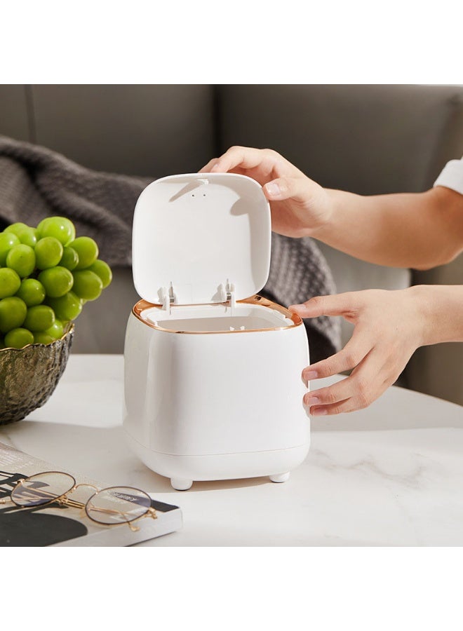 HOMESTAR Luxury Press Desktop Trash Can | Premium ABS+Microfiber Construction | Silent Slow-Close Lid | Double-Layer Hidden Bin Design | High-Gloss Fingerprint-Resistant Finish | Perfect For Office/Study/Bedroom | Modern Home Organization Essential - Image 5