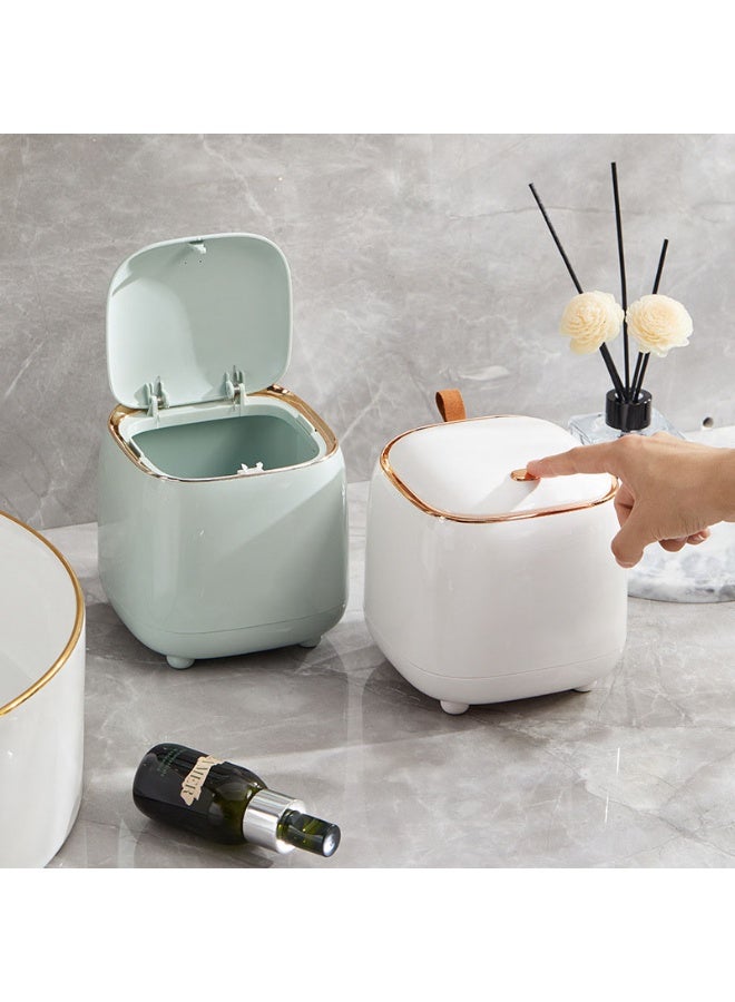 HOMESTAR Luxury Press Desktop Trash Can | Premium ABS+Microfiber Construction | Silent Slow-Close Lid | Double-Layer Hidden Bin Design | High-Gloss Fingerprint-Resistant Finish | Perfect For Office/Study/Bedroom | Modern Home Organization Essential - Image 4