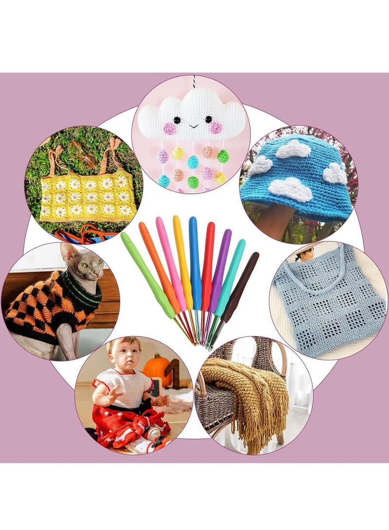 Arabest Crochet Kit - Multi Size Crochet Hook Set 0.6mm-6mm, Complete Crochet Kit for Beginners Adults, Crochet Set with Case Accessory - Crochet Gifts for Mothers and Grandmothers (Rose Purple) - Image 3