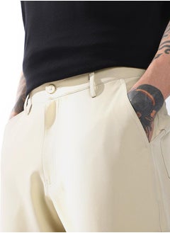 Hubberholme Relaxed Fit Beige 95% polyester 5% spandex Solid Woven Cargo with Button Closure Full Length - Ideal for Streetwear - A Must-Have for Your Wardrobe!  - Image 5