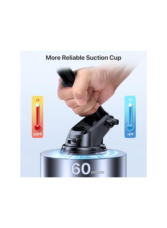 S-TOP Car Phone Holder, Long Arm Mobile Phone Holder With Strong Suction Cup for Car Dashboard Windshield Air Vent,Car Mobile Phone Holder Compatible with All Smartphones - Image 3