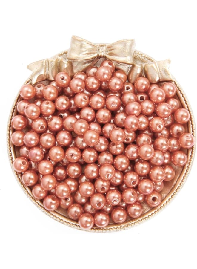 30-1000 Pcs 4/6/8/10mm Acrylic Spacer Beads Imitation ABS Beads Round Loose Beads for Craft Making DIY Garment Accessories - Orange Pink, 4mm 29g 1000pcs - Image 1