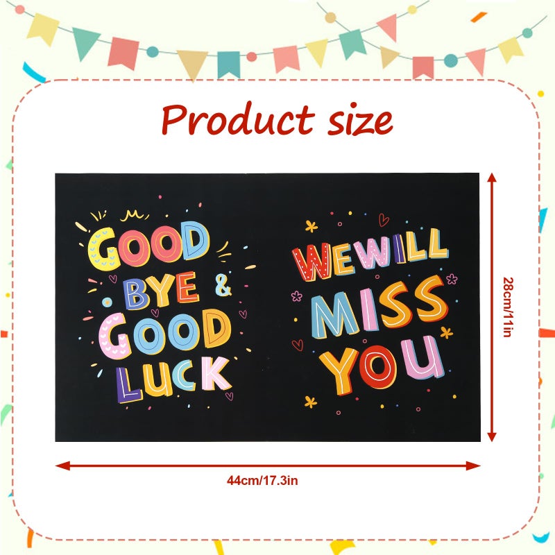 NQEUEPN Large Greeting Card Farewell, 11x17.3 Inch Jumbo Good Luck Card Big Farewell Gift Card with Envelope Huge Funny Leaving Card Coworkers Goodbye Card for Colleague Friends (Black) - Image 2