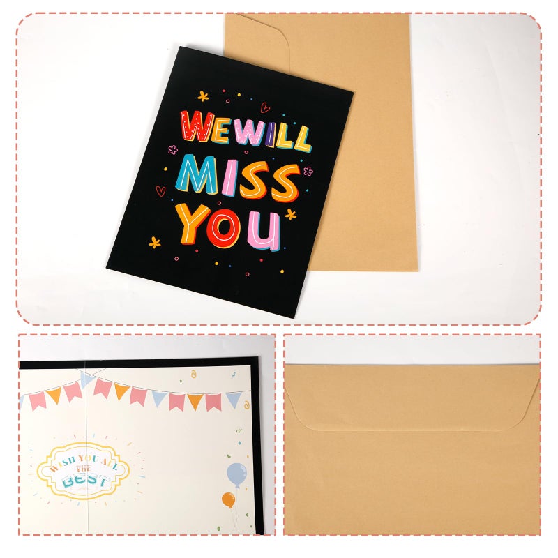 NQEUEPN Large Greeting Card Farewell, 11x17.3 Inch Jumbo Good Luck Card Big Farewell Gift Card with Envelope Huge Funny Leaving Card Coworkers Goodbye Card for Colleague Friends (Black) - Image 3
