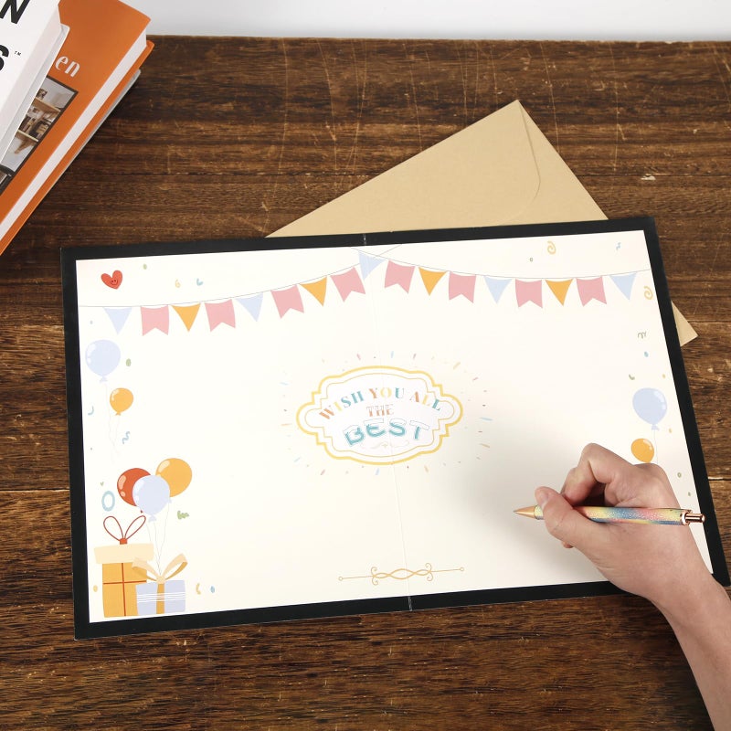 NQEUEPN Large Greeting Card Farewell, 11x17.3 Inch Jumbo Good Luck Card Big Farewell Gift Card with Envelope Huge Funny Leaving Card Coworkers Goodbye Card for Colleague Friends (Black) - Image 4