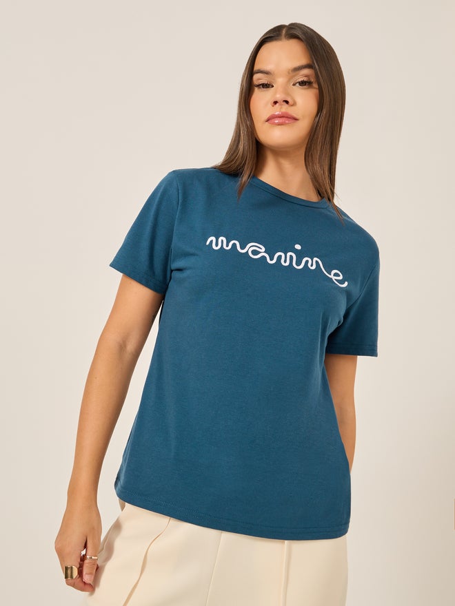 Styli 3D Embroidered Short Sleeve Regular Fit T-Shirt - Image 4