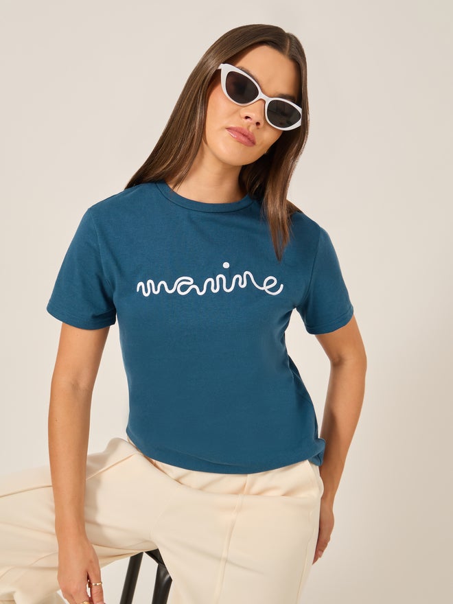 Styli 3D Embroidered Short Sleeve Regular Fit T-Shirt - Image 1