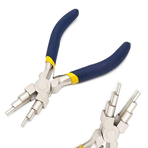 Anglekai 6 Step Jewelry Bail Making Pliers, AngleKai 3-10mm Wire Looping Forming Pliers Wire Wrapping Tools with Non-Slip Handle, Round Nose (1) - Image 1