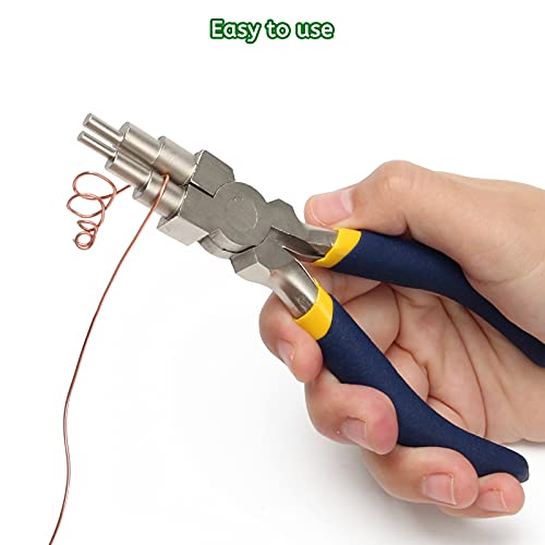 Anglekai 6 Step Jewelry Bail Making Pliers, AngleKai 3-10mm Wire Looping Forming Pliers Wire Wrapping Tools with Non-Slip Handle, Round Nose (1) - Image 4