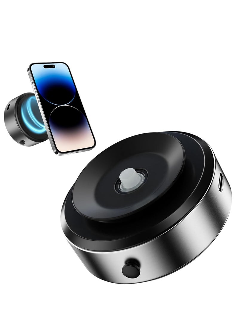 HOUMT Electric Vacuum Magnetic Suction Car Mount Holder Strong Suction Cell Phone Holder for Car Kitchen Mirror Bath Shower (Silver) - Image 1