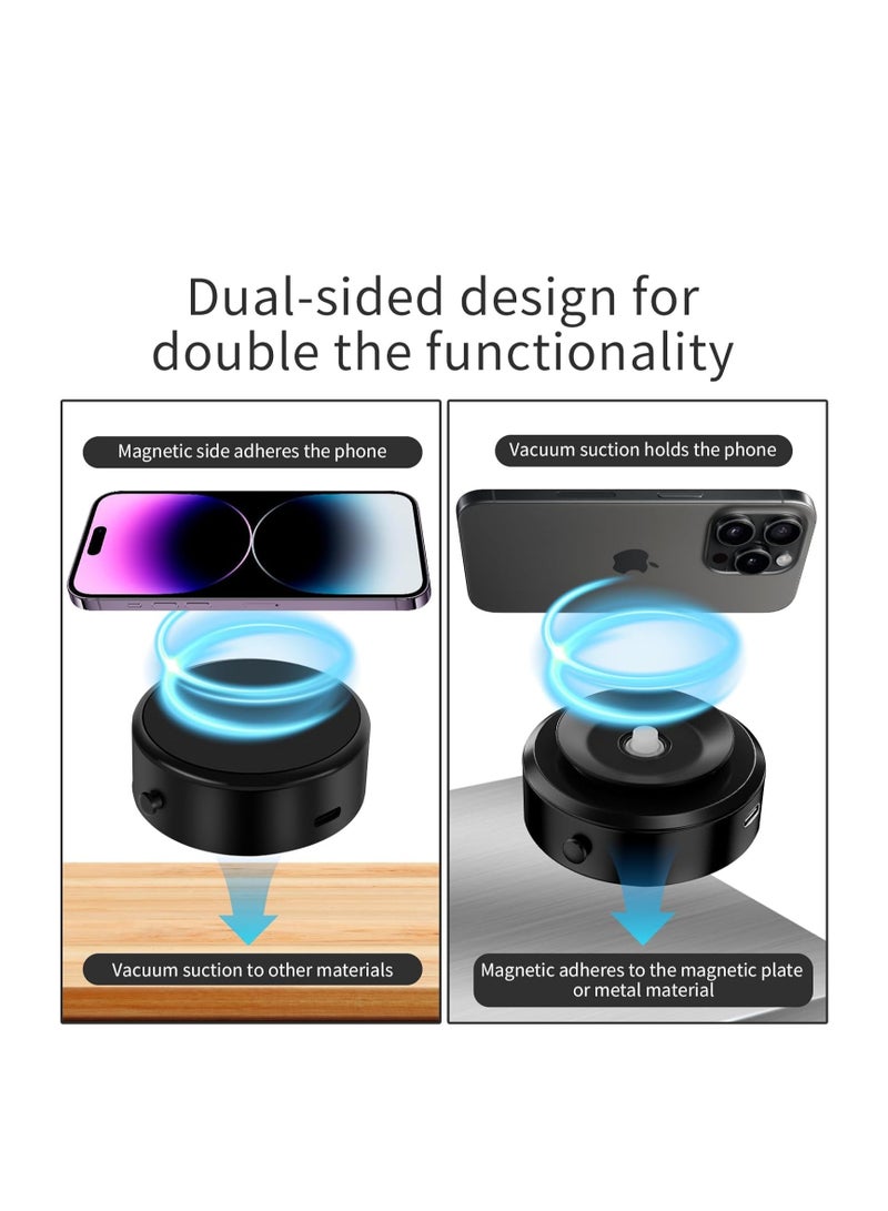 HOUMT Electric Vacuum Magnetic Suction Car Mount Holder Strong Suction Cell Phone Holder for Car Kitchen Mirror Bath Shower (Silver) - Image 2