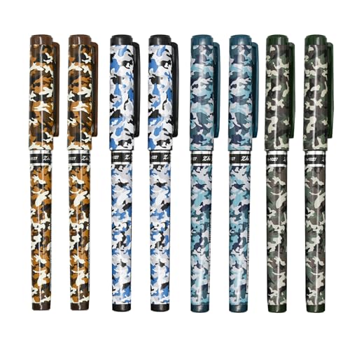 Lopenle 12PCS Camo Pens Military Camouflage Pen Unique Team Work Gel Pens Black Ink 0.5mm For School Office Outside Activities Military Summer Camp.… - Image 1