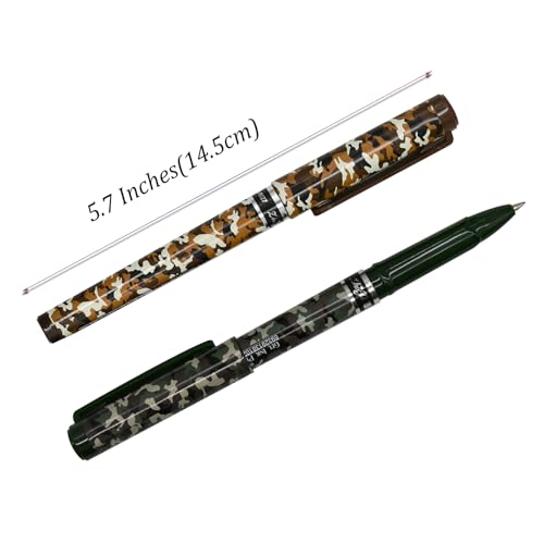 Lopenle 12PCS Camo Pens Military Camouflage Pen Unique Team Work Gel Pens Black Ink 0.5mm For School Office Outside Activities Military Summer Camp.… - Image 2