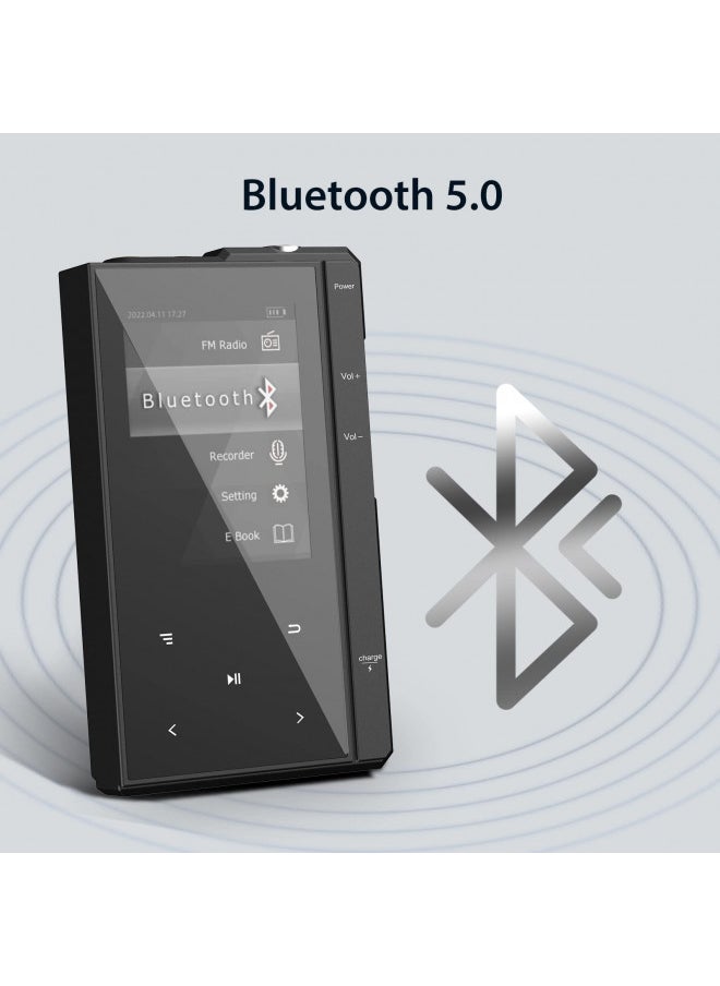 Phinistec 32GB MP3 Player with Bluetooth 5.0, Phinistec Z6 Digital Audio Player with Loud Speaker, 2.4 IPS Super Battery Life Music Player with FM Radio, E-Book, Music Alarm Support up to 256GB  - Image 2