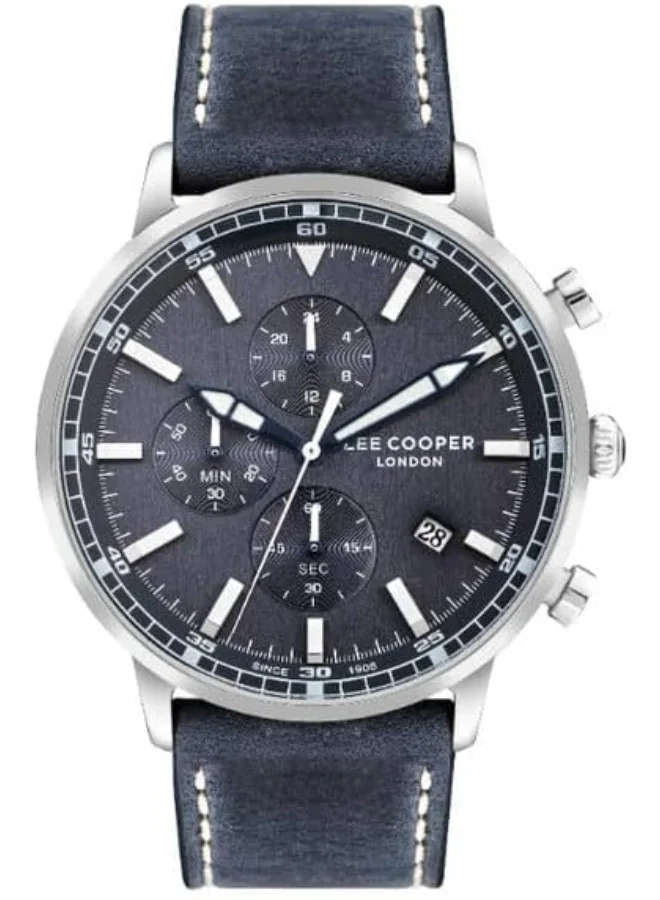Lee Cooper Lee Cooper Men's Watch, Multi Function Display and Leather Strap - LC07943.399, Blue