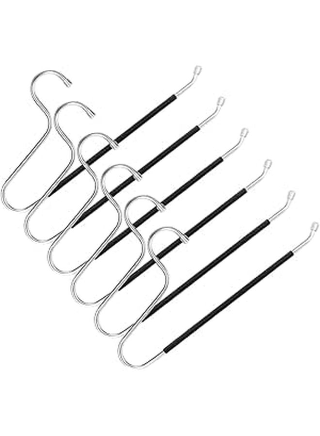 Stainless Steel Pants Hangers 6 Pack Open Ended Non Slip Space Saving Closet Organizer - Image 1