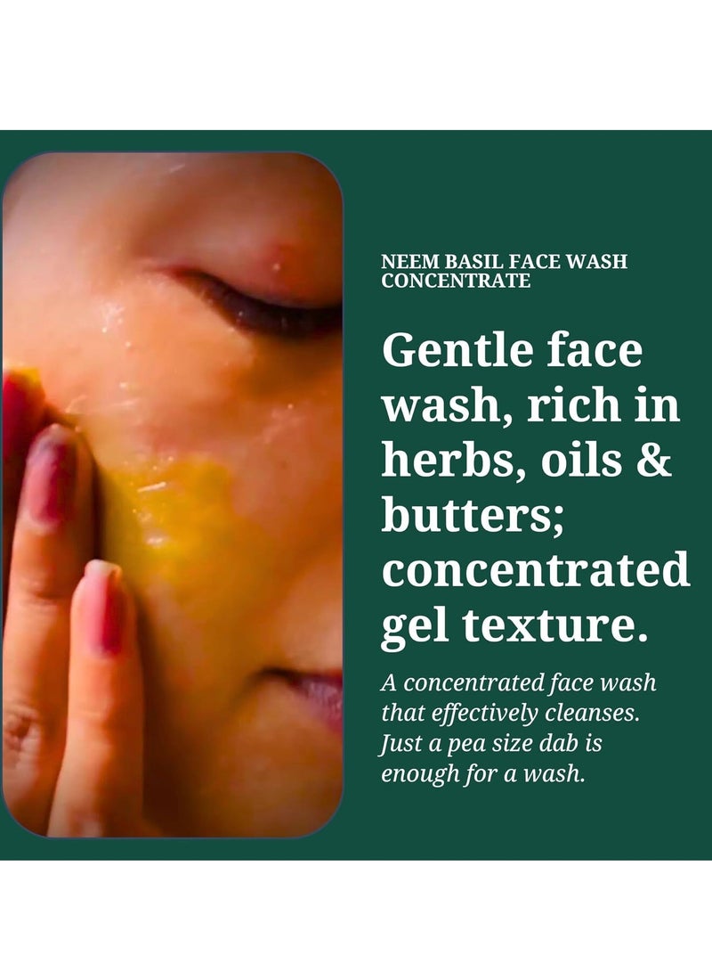 Rustic Art Organic Neem Basil Face Wash Concentrate | Anti acne (pimples), sulphate, paraben free cleanser for women & men | Suitable for teenagers | 50g (Pack of 1) - Image 5