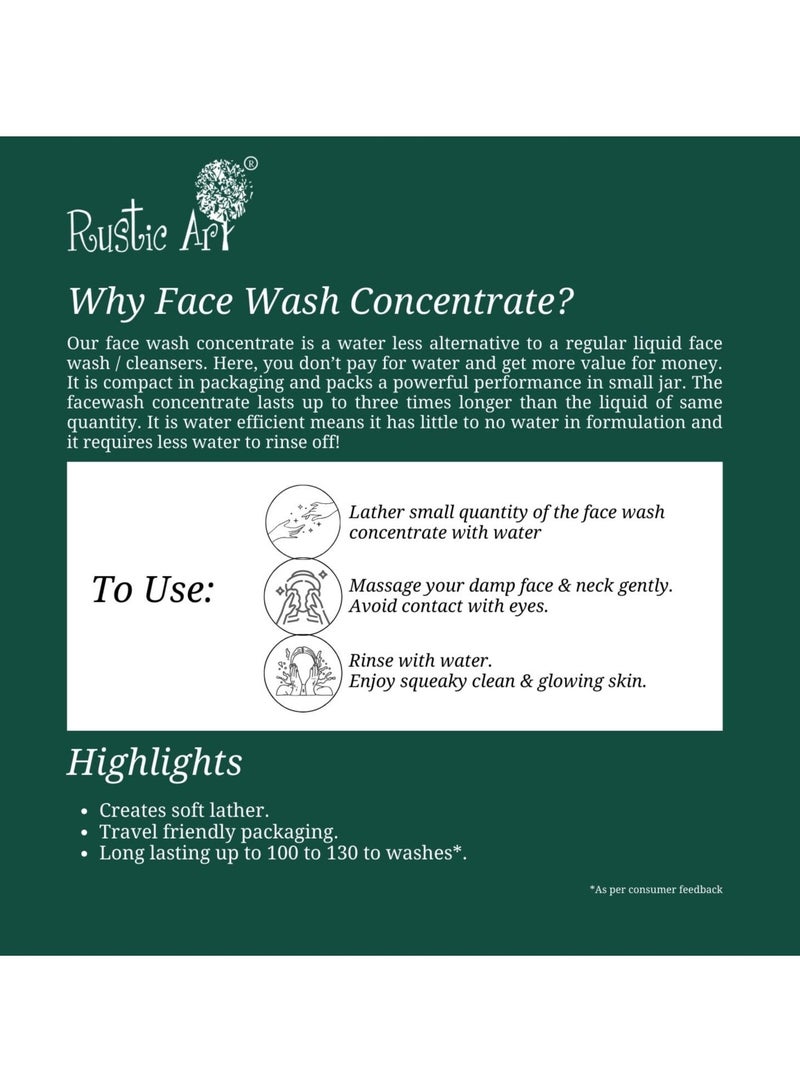 Rustic Art Organic Neem Basil Face Wash Concentrate | Anti acne (pimples), sulphate, paraben free cleanser for women & men | Suitable for teenagers | 50g (Pack of 1) - Image 3