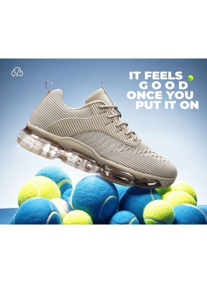 Kapsen Mens Running Shoes Air Cushion Tennis Walking Sneakers Casual Sport Gym Jogging, Khaki, 6.5 - Image 3