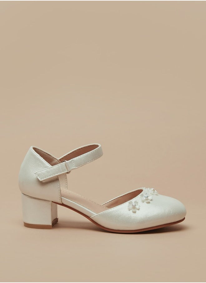 Flora Bella - Girls Embellished Block Heel D'Orsay with Hook and Loop Closure - Image 1