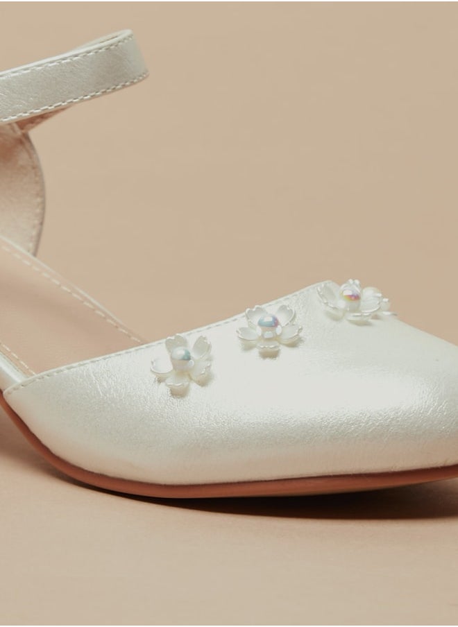 Flora Bella - Girls Embellished Block Heel D'Orsay with Hook and Loop Closure - Image 1
