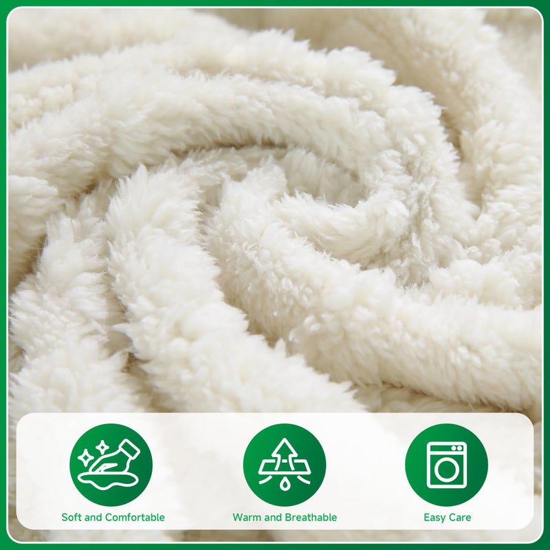 OHSIO Couch Cushion Covers, Super Soft Thicker Fleece Sofa Cover Stretch Sectional Sofa Slipcover Washable Pet Friendly Anti-Slip Stain Resistant Furniture Cover for Home(1 Armrest Cover,Ivory) - Image 3