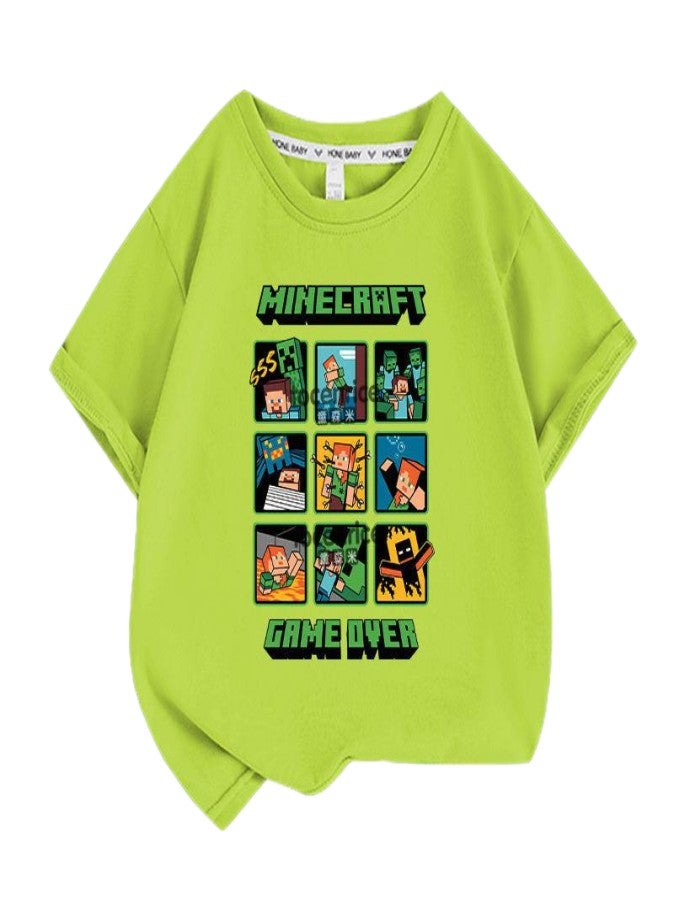 Minecraft Unisex Short Sleeve Stylish Top TShirt cotton Tee for Boys Girls Kid Children - Image 1