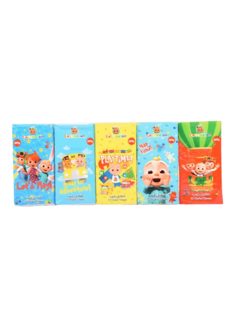 Cocomelon Cocomelon 3-Ply Pocket Tissues Assorted Color 20 x 20.5cm 138670