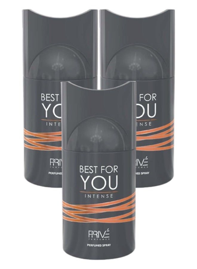 PRIVE 3 Pieces Best For You Intense Body Spray 250ML - Image 1