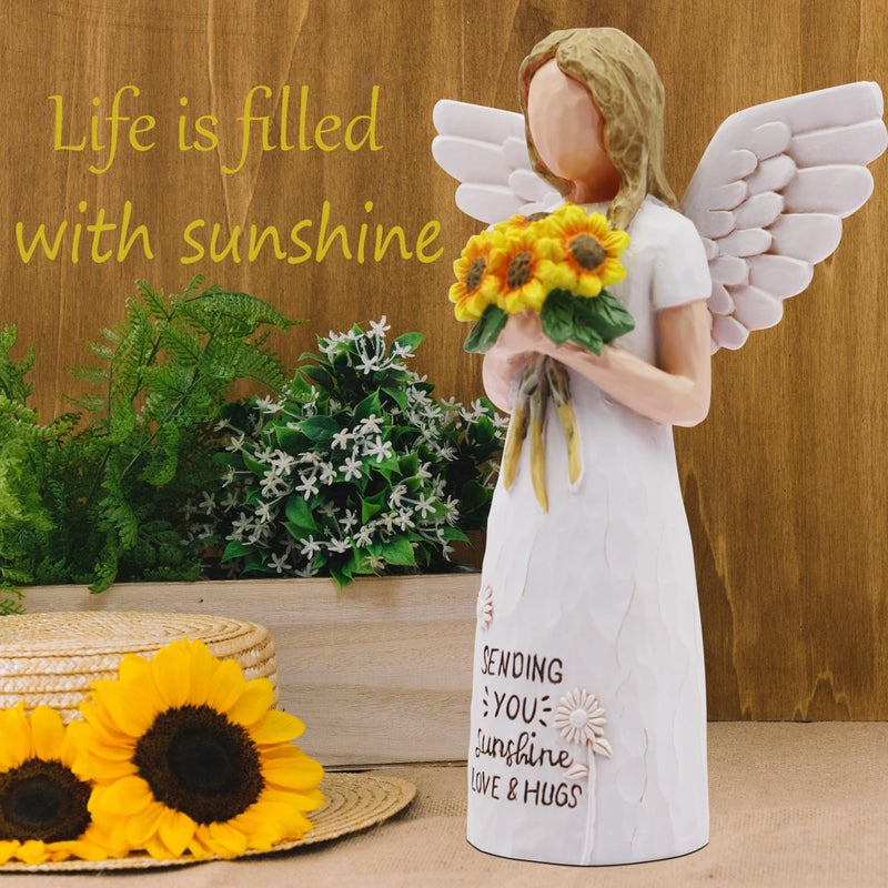 AcowSpt Sunflower Gifts for Women, Get Well Gifts for Women, Thinking of You Gift for Womens, Self Care Gift for Womens, Sculpted Hand-Painted Figure - Image 2
