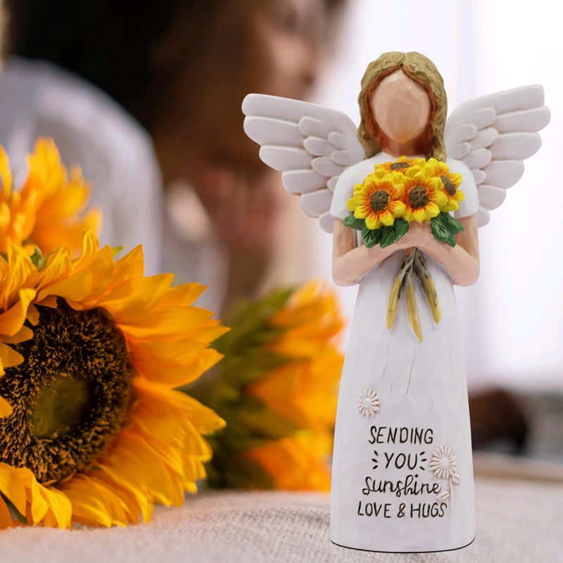 AcowSpt Sunflower Gifts for Women, Get Well Gifts for Women, Thinking of You Gift for Womens, Self Care Gift for Womens, Sculpted Hand-Painted Figure - Image 5