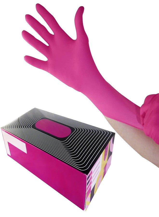 Waxness Cosmetology Nitrile Gloves Pink, Large, 100 pcs/box - Image 1