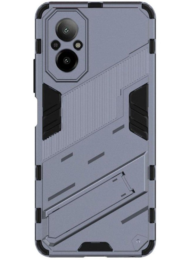 Realme C67 4G Cover, Realme C67 Case with Magnetic Holder, Punk Design Style Heavy Duty Shockproof Protective Phone Case for Realme C67 4G, Grey - Image 1