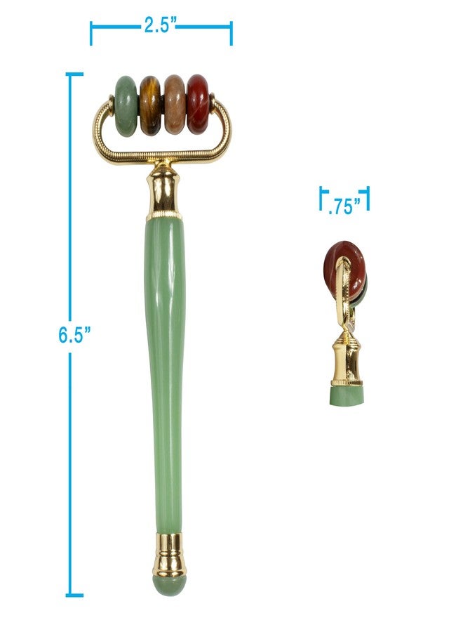 يو رو أسطوانة تدليك الوجه متعددة الأحجار من اليشم من يورو لوكس للعناية بالبشرة، والانتفاخ، والتجاعيد، والاسترخاء، وتحسين الدورة الدموية، وامتصاص المنتجات، والتدليك، أداة لتجديد شباب الوجه للنساء والرجال، متعددة الألوان - Image 5